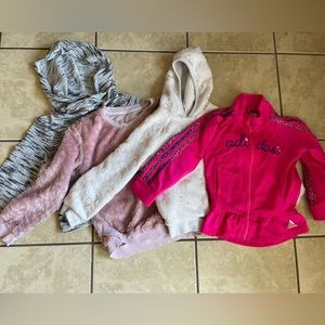 Lot of little girl hoodies and jackets